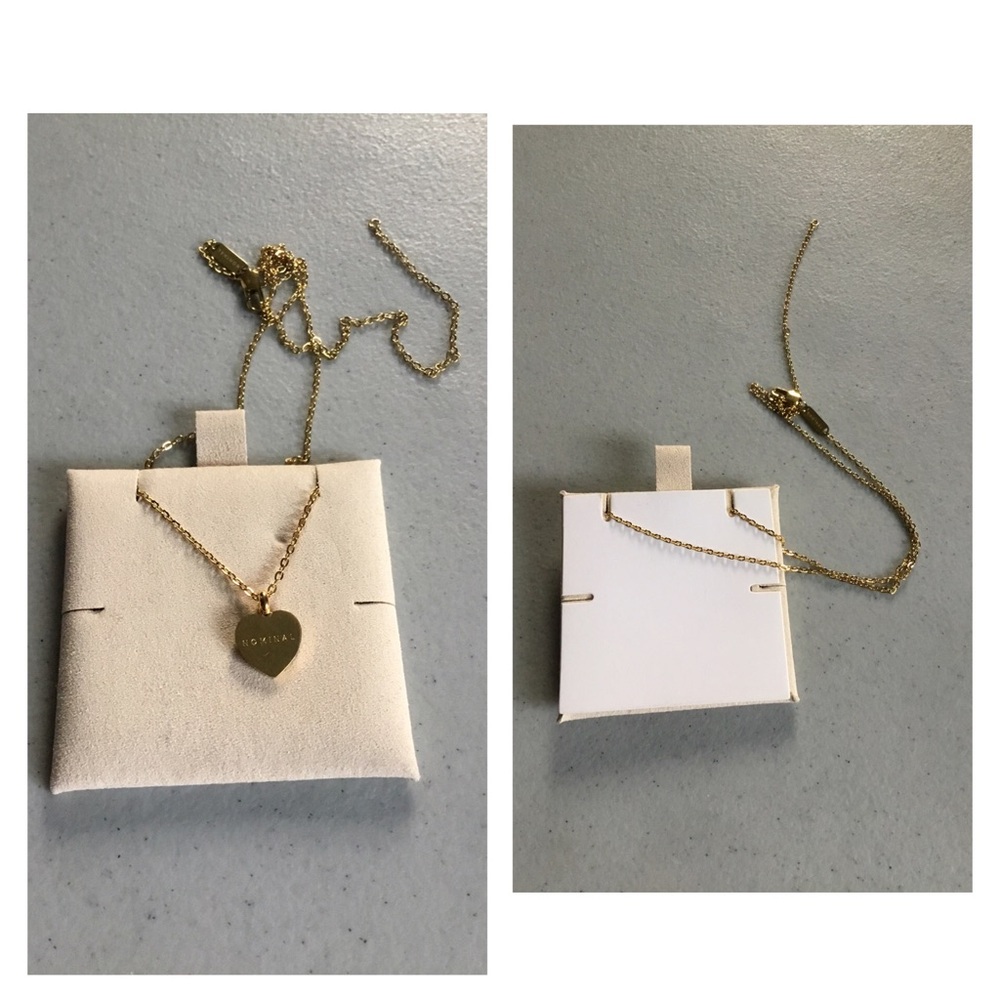NOMINAL LETTER  HEART CHARM 18K GOLD NECKLACE NWOT NO BOX NO DUST BAG - Picture 15 of 15
